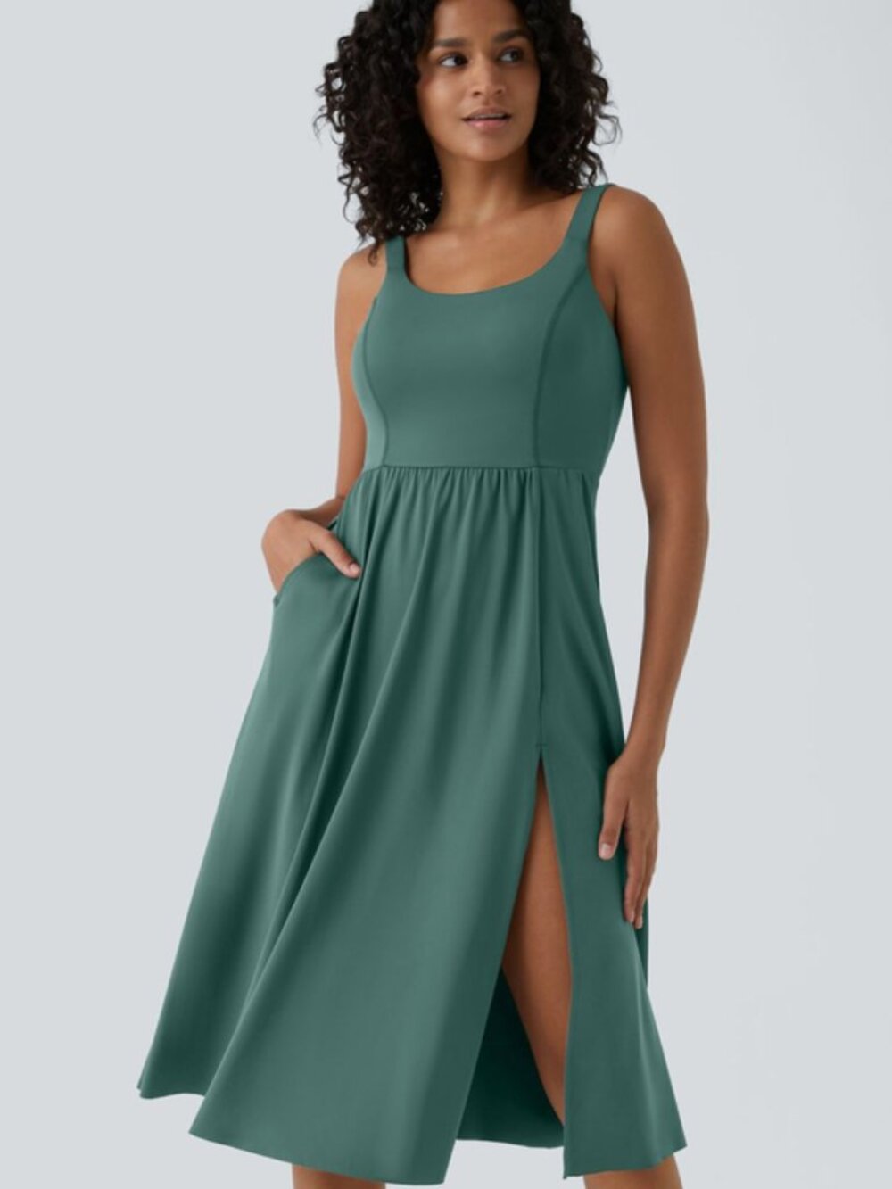 Halara SoftlyZero Airy Padded Midi Casual Dress (A-D Cup)
